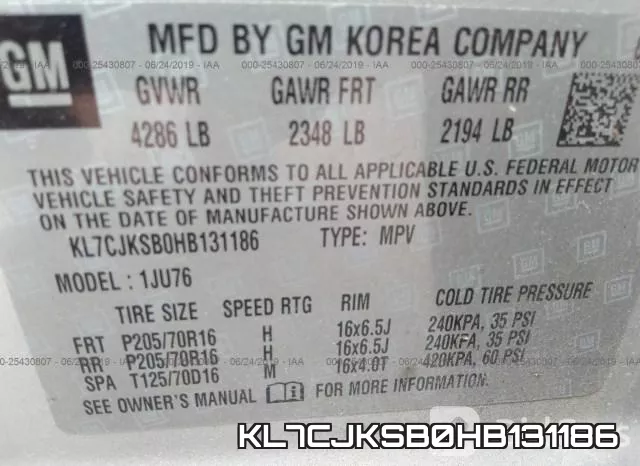 KL7CJKSB0HB131186 фото 10