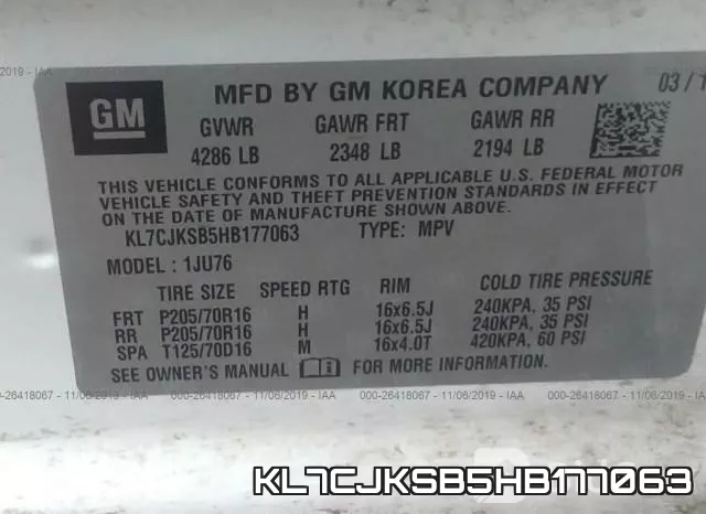 KL7CJKSB5HB177063 фото 10