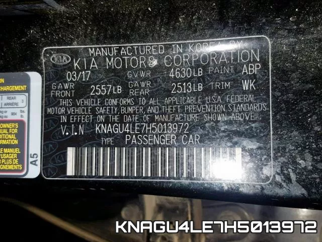 KNAGU4LE7H5013972 фото 2