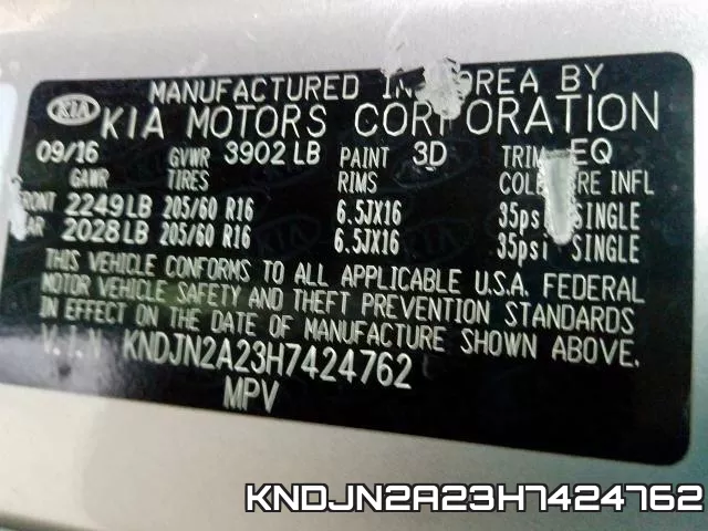 KNDJN2A23H7424762 фото 2