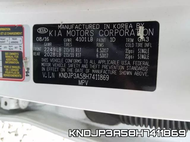 KNDJP3A58H7411869 фото 2