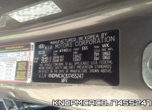 KNDPMCAC8J7455247 фото 10