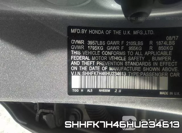SHHFK7H46HU234613 фото 10