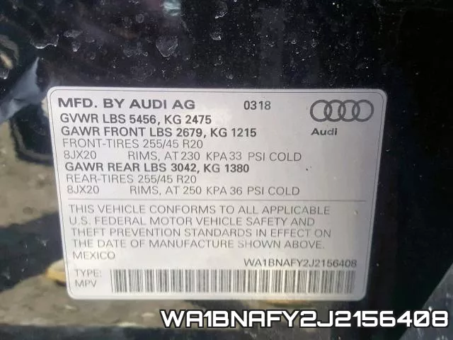 WA1BNAFY2J2156408 фото 2
