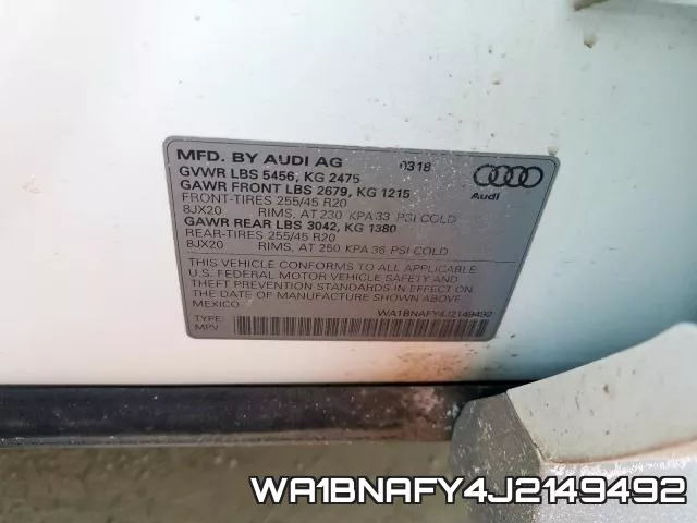 WA1BNAFY4J2149492 фото 2