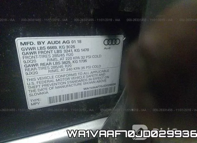 WA1VAAF70JD029936 фото 10