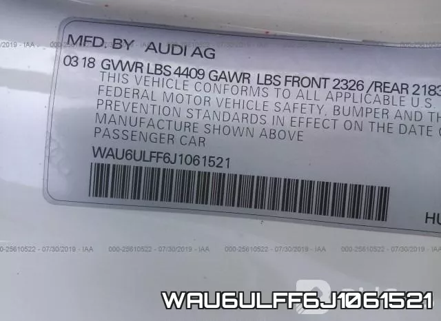 WAU6ULFF6J1061521 фото 10