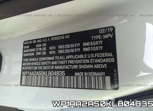 WP1AA2A50KLB04835 фото 10