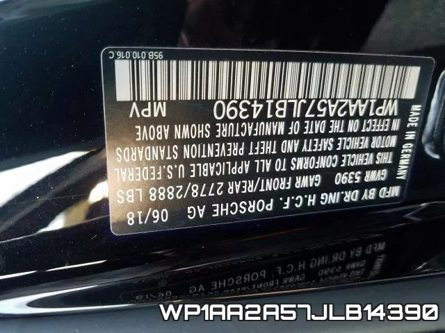 WP1AA2A57JLB14390 фото 2