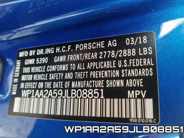 WP1AA2A59JLB08851 фото 2