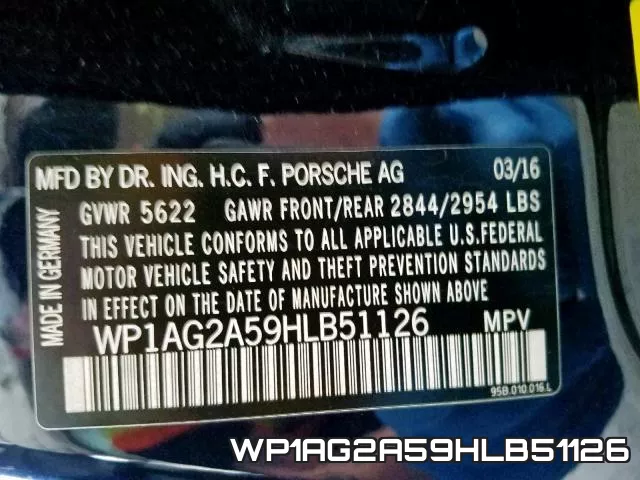 WP1AG2A59HLB51126 фото 2