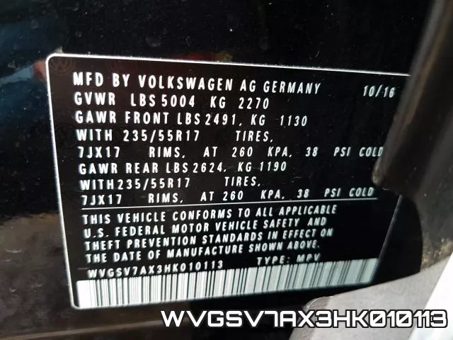 WVGSV7AX3HK010113 фото 2