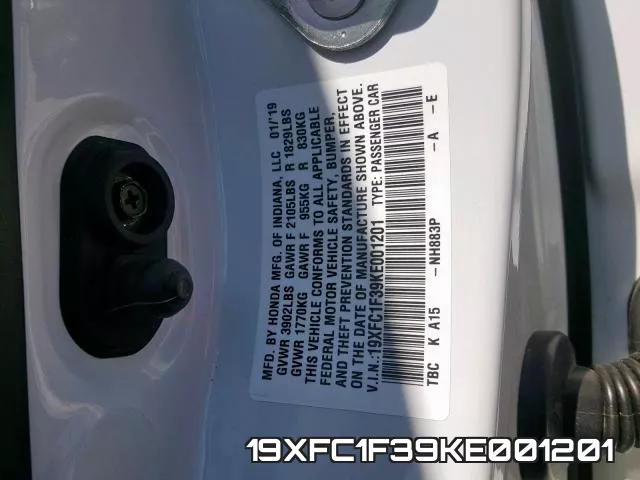 19XFC1F39KE001201 фото 2