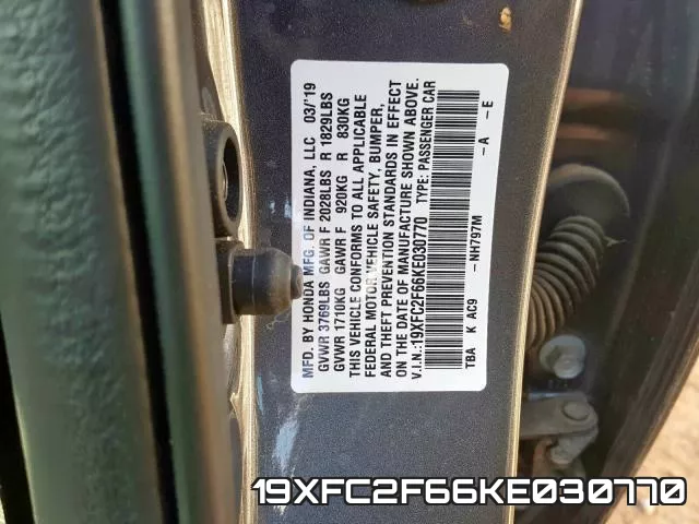 19XFC2F66KE030770 фото 2