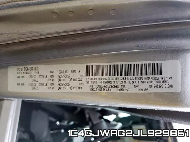 1C4GJWAG2JL929861 фото 2