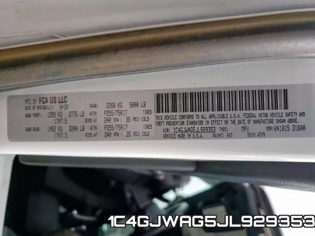 1C4GJWAG5JL929353 фото 2