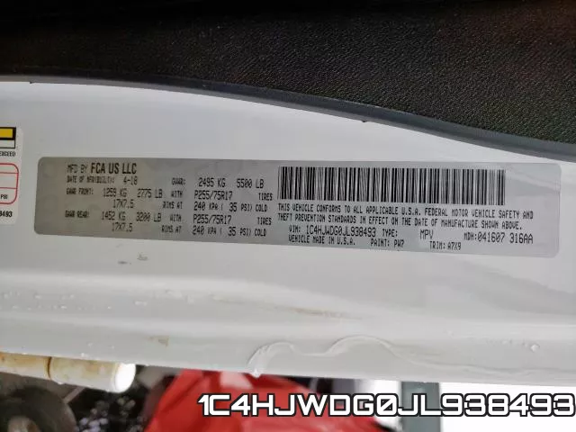 1C4HJWDG0JL938493 фото 2