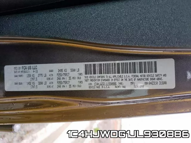1C4HJWDG1JL930886 фото 2