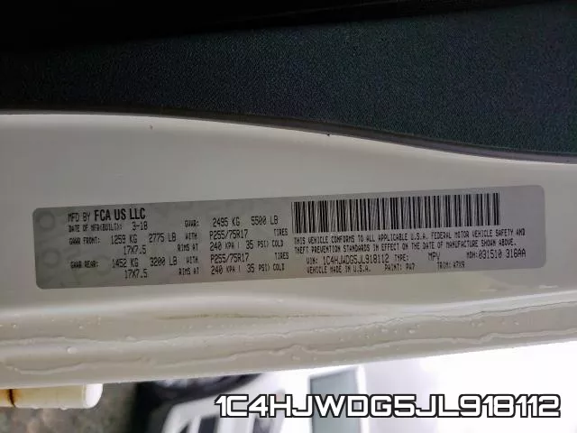 1C4HJWDG5JL918112 фото 2
