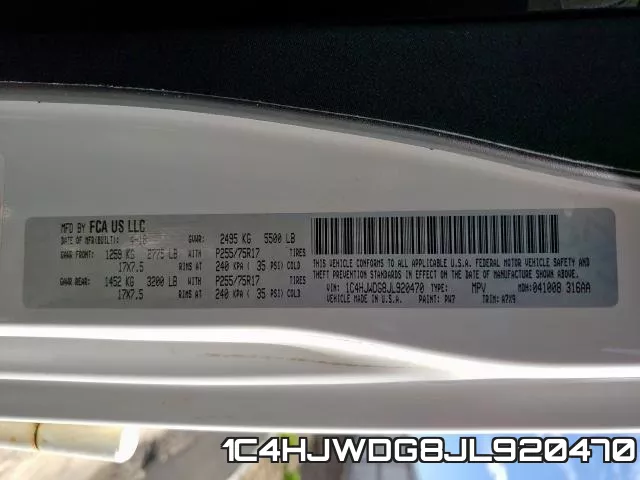 1C4HJWDG8JL920470 фото 2