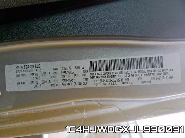 1C4HJWDGXJL930031 фото 2