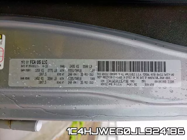 1C4HJWEG0JL924186 фото 2