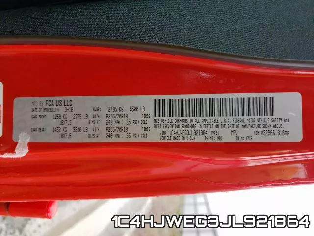 1C4HJWEG3JL921864 фото 2