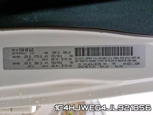 1C4HJWEG4JL921856 фото 2