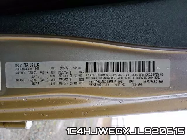 1C4HJWEGXJL920615 фото 2