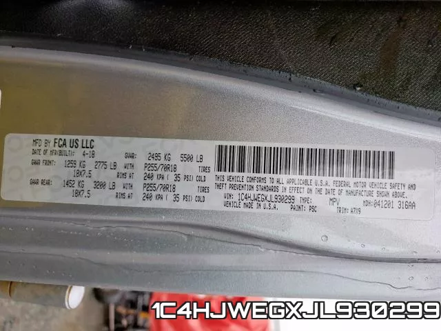 1C4HJWEGXJL930299 фото 2