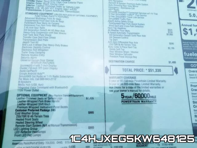 1C4HJXEG5KW648125 фото 10