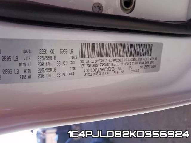 1C4PJLDB2KD356924 фото 2