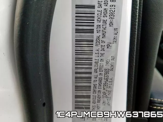 1C4PJMCB9HW637865 фото 2