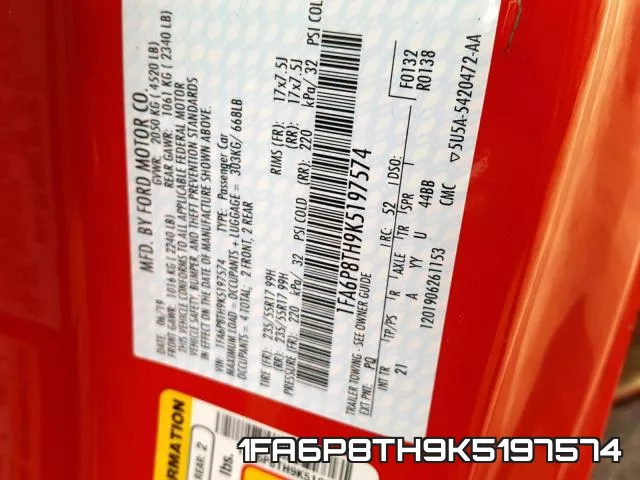 1FA6P8TH9K5197574 фото 2