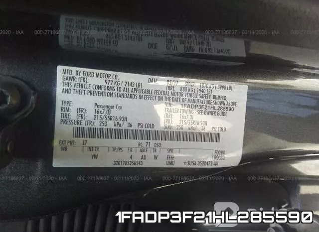 1FADP3F21HL285590 фото 10