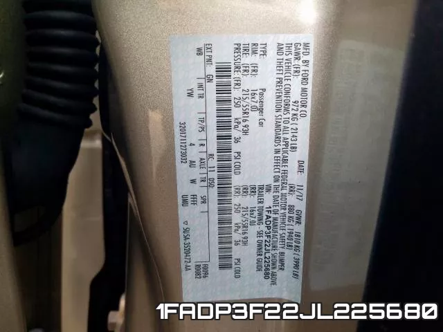 1FADP3F22JL225680 фото 2