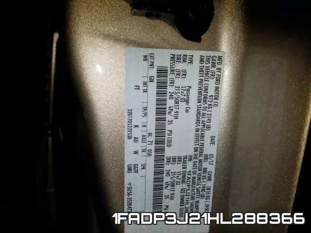 1FADP3J21HL288366 фото 2