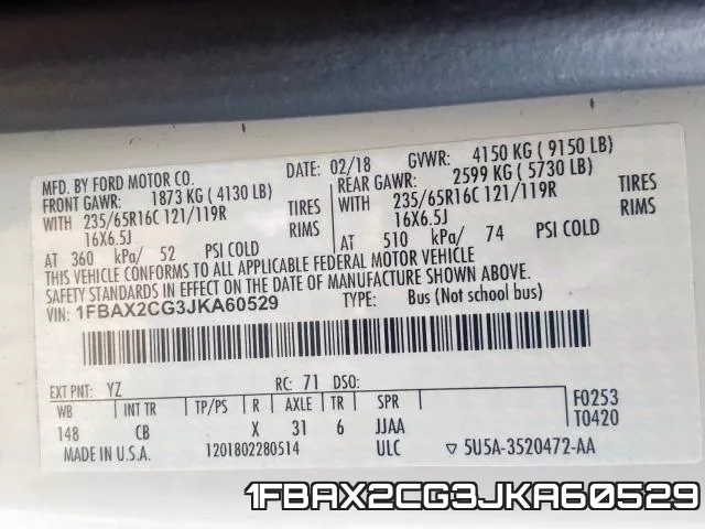 1FBAX2CG3JKA60529 фото 2