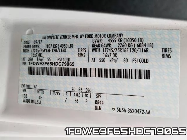 1FDWE3F65HDC79065 фото 2