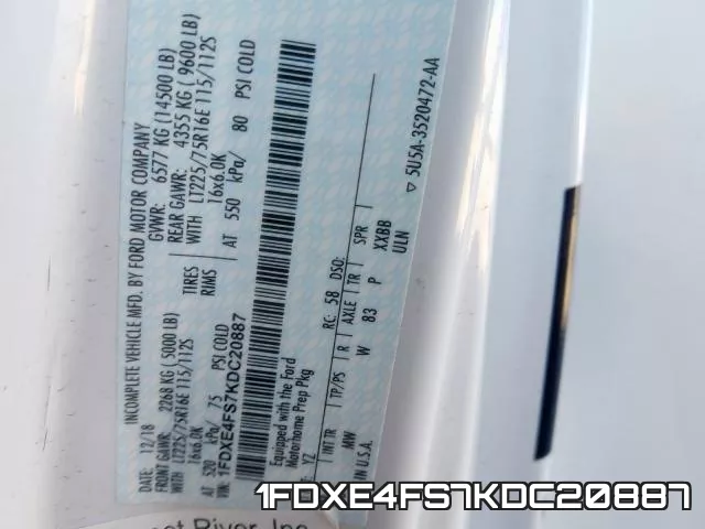 1FDXE4FS7KDC20887 фото 2