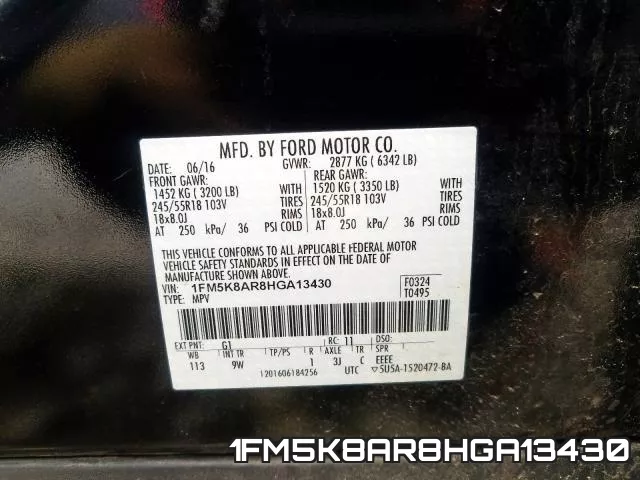 1FM5K8AR8HGA13430 фото 2