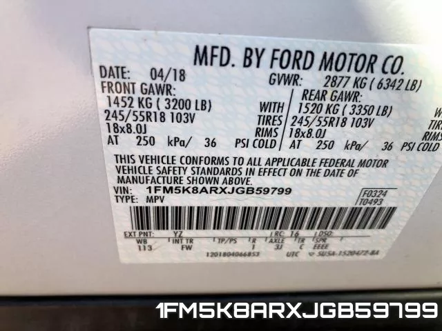 1FM5K8ARXJGB59799 фото 2