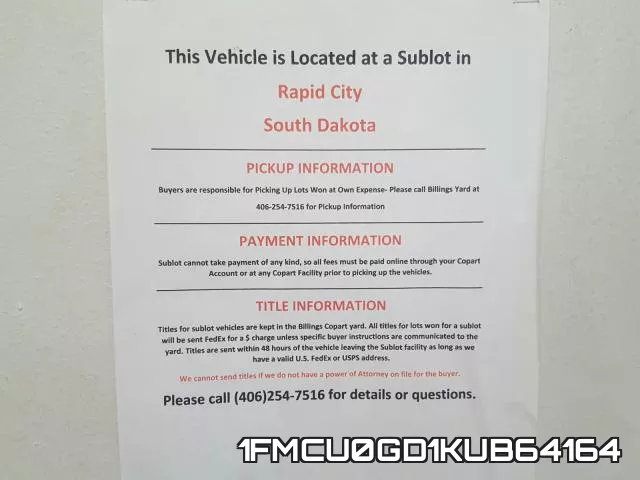 1FMCU0GD1KUB64164 фото 10