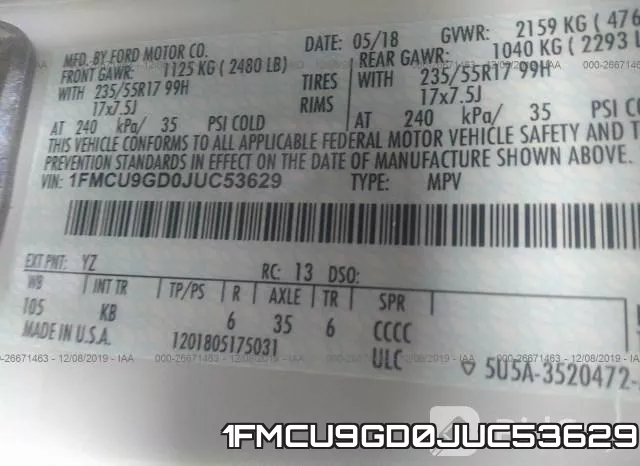 1FMCU9GD0JUC53629 фото 10