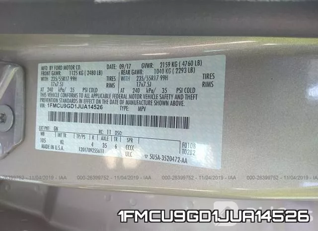 1FMCU9GD1JUA14526 фото 10