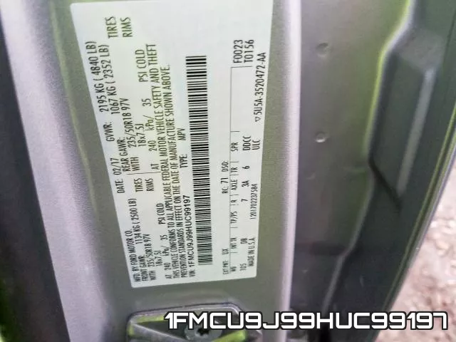 1FMCU9J99HUC99197 фото 2