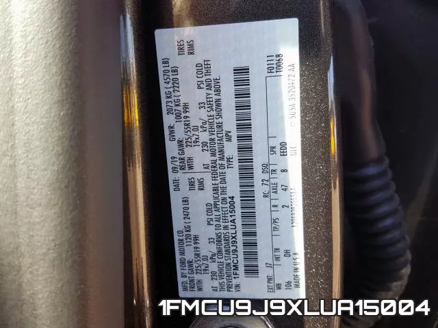 1FMCU9J9XLUA15004 фото 2