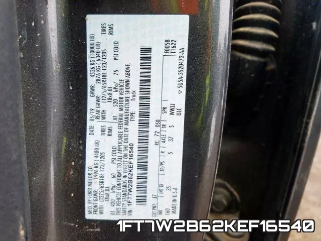 1FT7W2B62KEF16540 фото 2