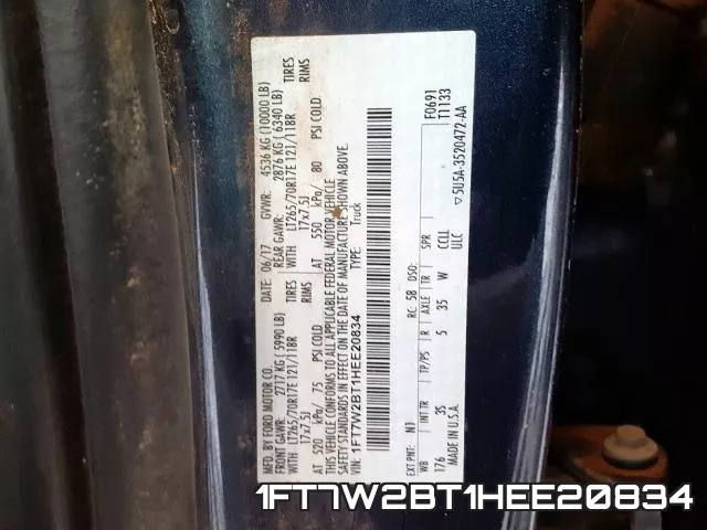 1FT7W2BT1HEE20834 фото 2