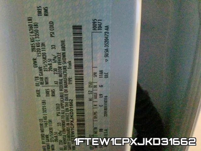 1FTEW1CPXJKD31662 фото 2
